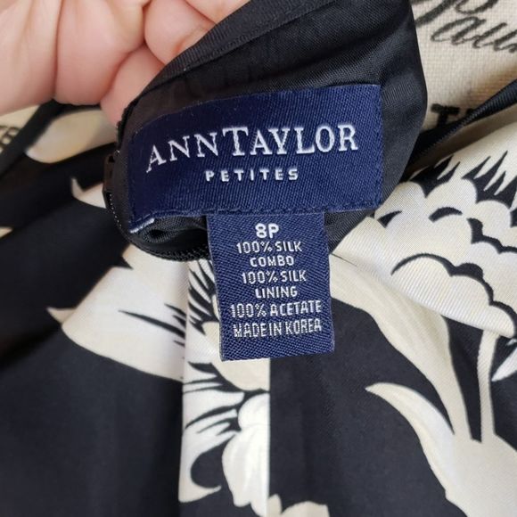 {Ann Taylor} 100 % Silk Floral Dress Petite - Picture 5 of 5
